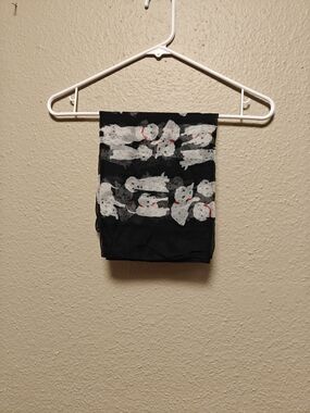 Black Sheer Scarf with White Dalmatians and Red Collars